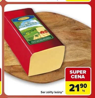 Ser żółty Leśny Włoszczowa promocja w Carrefour Market