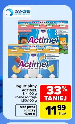 Jogurt pitny Actimel 8-pak promocja w Carrefour Market