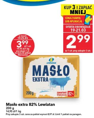 Masło extra 82% promocja w LEWIATAN