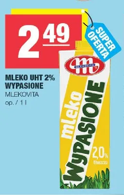 Mleko UHT 2% Wypasione Mlekovita promocja w SPAR