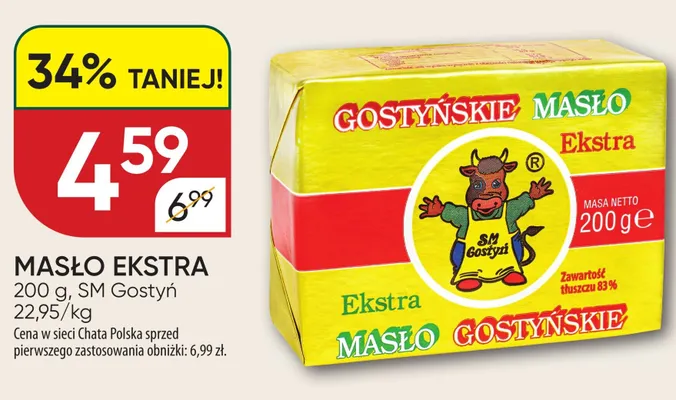 Masło ekstra Gostyńskie promocja w Chata Polska