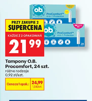 Tampony O.B. Procomfort promocja w Biedronka