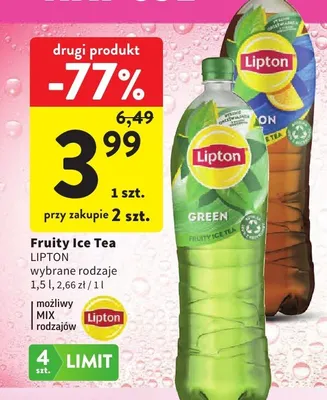 Herbata mrożona Lipton Green Tea promocja w Intermarche