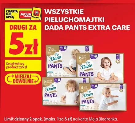 Pieluchomajtki Dada Pants Extra Care rozmiar 4 Maxi promocja w Biedronka