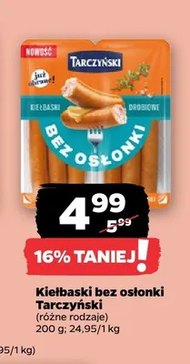 Kiełbaski bez osłonki drobiowe Tarczyński promocja w Netto