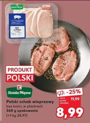 Polski schab wieprzowy bez kości w plastrach promocja w Kaufland