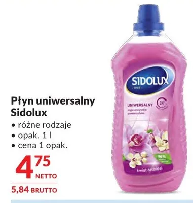 Płyn uniwersalny Sidolux różne rodzaje promocja w Makro