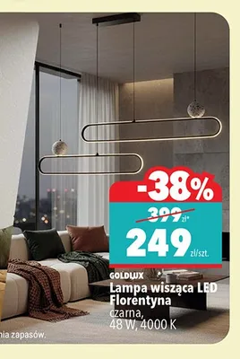 Lampa wisząca LED Florentyna Goldlux czarna promocja w Biedronka