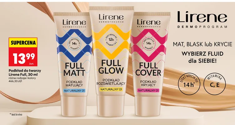 Podkład do twarzy Full różne rodzaje i kolory promocja w Biedronka