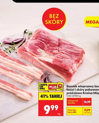Boczek wieprzowy bez kości i skóry Kraina Mięs promocja w Biedronka