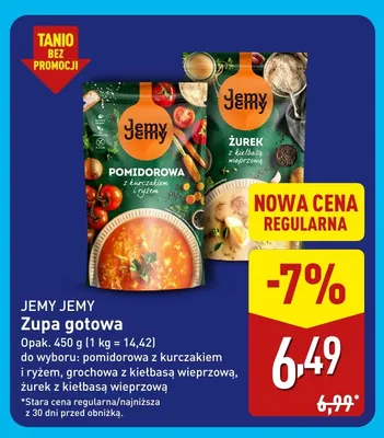 Zupa gotowa grochowa z kiełbasą wieprzową Jemy promocja w Aldi
