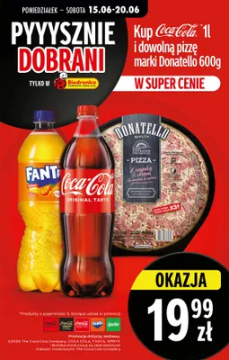 Zestaw: Pizza Donatello z szynką i serem 600 g + Napój Coca-Cola Zero Caffeine 1 l promocja w Biedronka