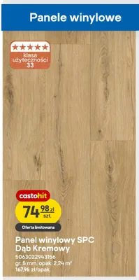 Panel winylowy Spc Dąb Kremowy promocja w Castorama