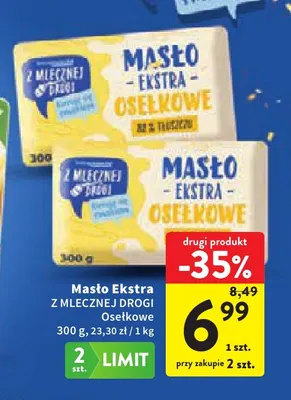 Masło ekstra osełkowe Z Mlecznej Drogi promocja w Intermarche