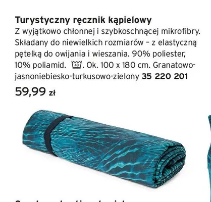 Turystyczny ręcznik kąpielowy promocja w Tchibo