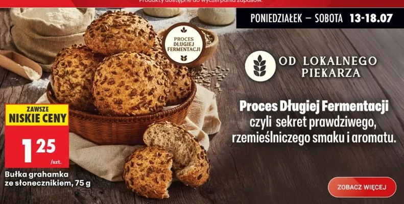 Bułka grahamka ze słonecznikiem promocja w Biedronka