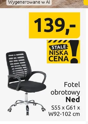 Fotel obrotowy Ned promocja w Black Red White