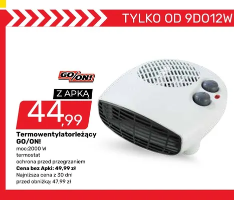 Termowentylator leżący GO/ON! promocja w Bricomarche