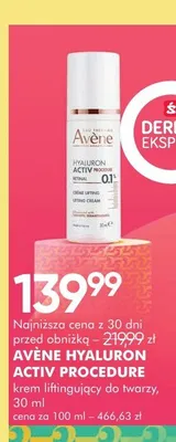 Krem liftingujący do twarzy Avène Hyaluron Activ B3 Procedure promocja w Super-Pharm
