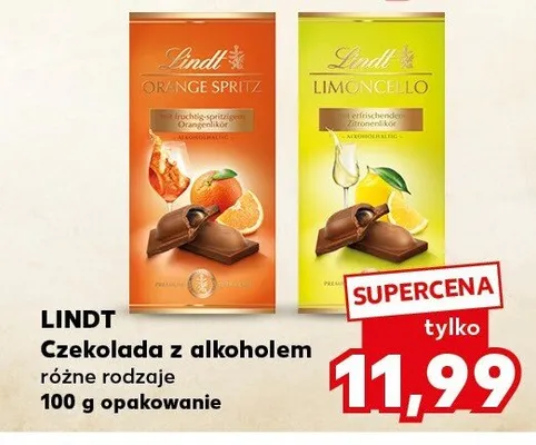Czekolada z alkoholem Lindt Orange Spritz promocja w Kaufland