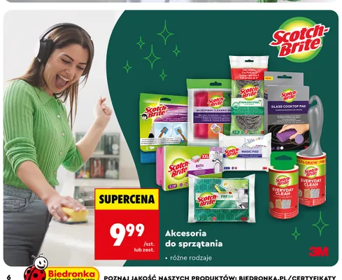 Gąbka do zmywania Scotch-Brite Fresh promocja w Biedronka