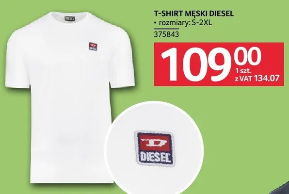 T-shirt męski Diesel rozmiary S-2XL promocja w Selgros