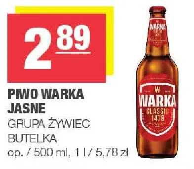 Piwo Warka Jasne promocja w SPAR