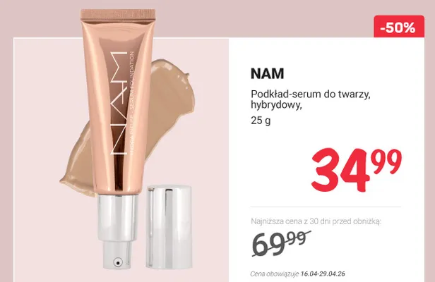 Podkład-serum do twarzy, hybrydowy promocja w Rossmann