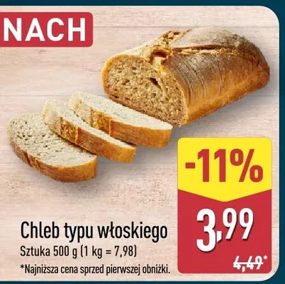 Chleb typu włoskiego promocja w Aldi