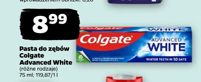 Pasta do zębów Colgate Advanced White promocja w Netto