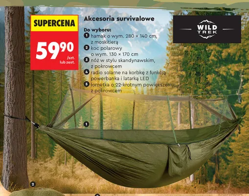 Akcesoria survivalowe koc polarowy o wym. 130 × 170 cm promocja w Biedronka