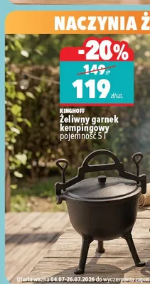 Żeliwny garnek kempingowy Kinghoff 5 l promocja w Biedronka Home