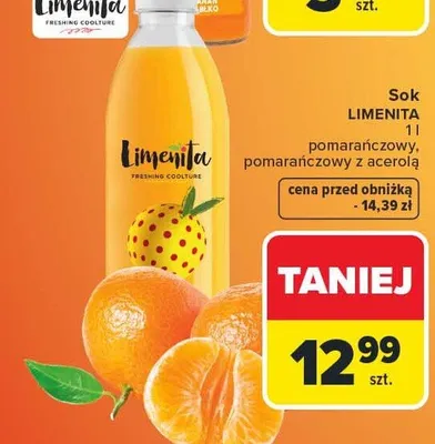 Sok LИМЕНITA pomarańczowy Lименita promocja w Carrefour