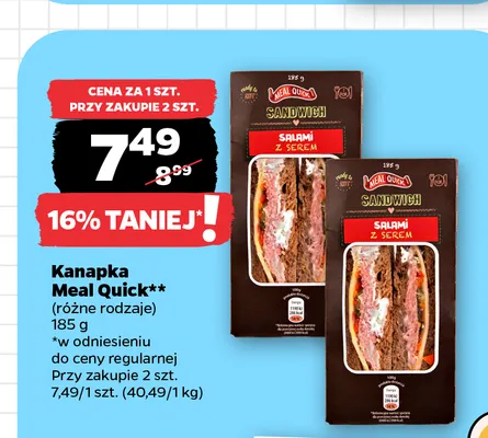 Kanapka Meal Quick promocja w Netto