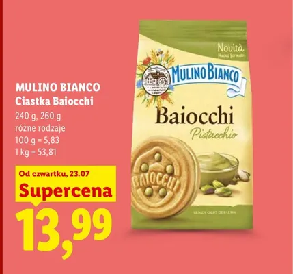 Ciastka Baiocchi Mulino Bianco promocja w Lidl