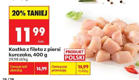 Kostka z fileta z piersi kurczaka promocja w Biedronka