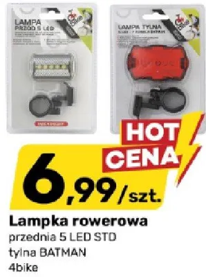 Lampka rowerowa przednia 5 LED STD tylna BATMAN promocja w Bricomarche