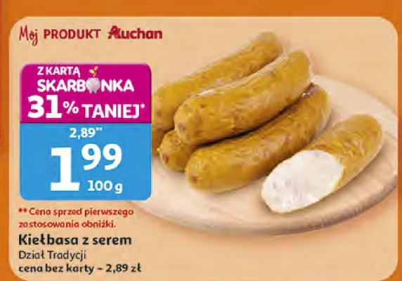 Kiełbasa z serem Dzieci Tradycji promocja w Auchan