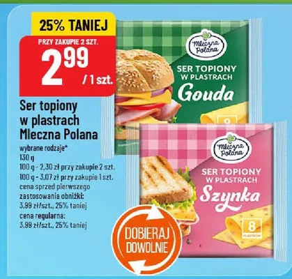 Ser topiony w plastrach Mleczna Polana promocja w POLOmarket