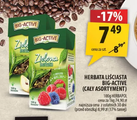 Herbata liściasta Big-Active promocja w Arhelan