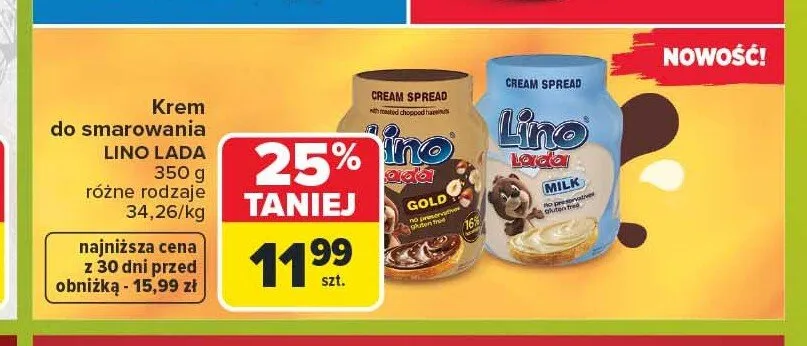 Krem do smarowania Lino Lada Milk promocja w Carrefour