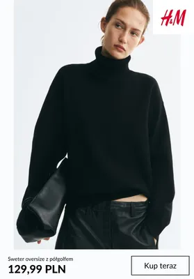 Sweter oversize z półgolfem H & M promocja w H&M