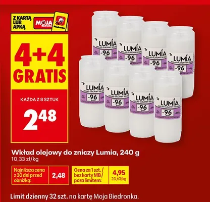 Wkład olejowy do zniczy Lumia promocja w Biedronka