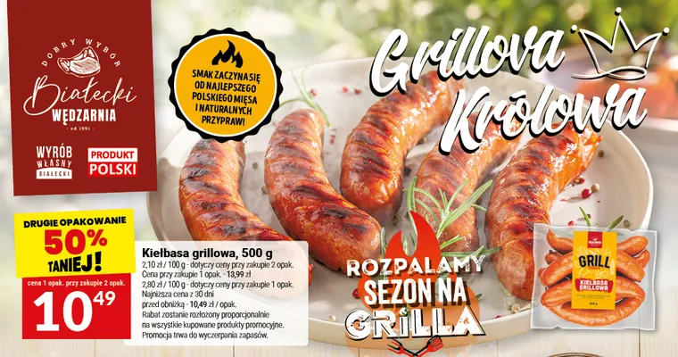 Kiełbasa grillowa Białecki Wędzarnia promocja w Twój Market
