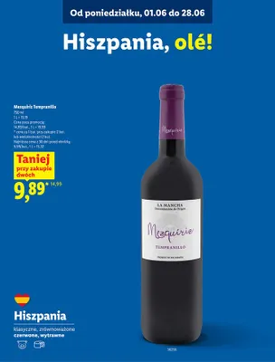 Wino Mezquiriz Tempranillo promocja w Lidl