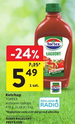 Ketchup Tortex łagodny promocja w Intermarche