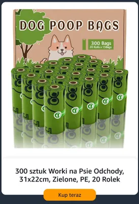 Worki na psie odchody Oito zielone PE 20-pak promocja w Amazon