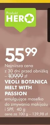 Emulgujące masełko do zmywania makijażu i SPF Melt With Passion Veoli Botanica promocja w Super-Pharm