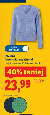 Sweter ażurowy damski promocja w Lidl