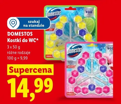 Kostki do WC Domestos 3x50g promocja w Lidl